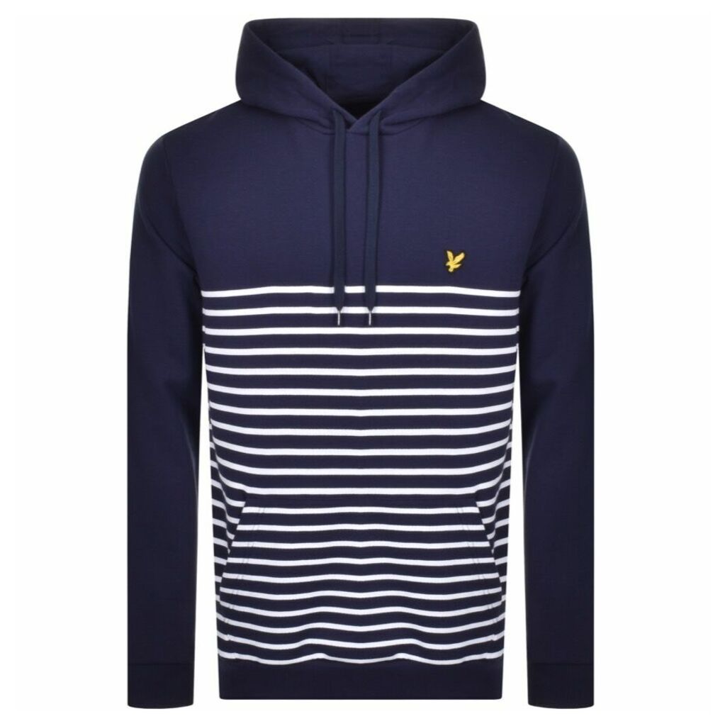 Lyle And Scott Stripe Pullover Hoodie Navy