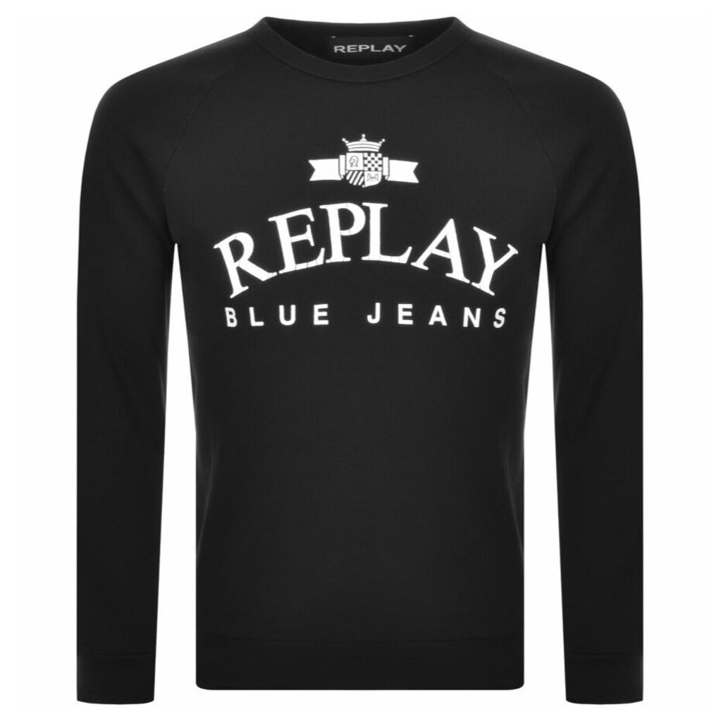 Replay Crew Neck Logo Sweatshirt Black