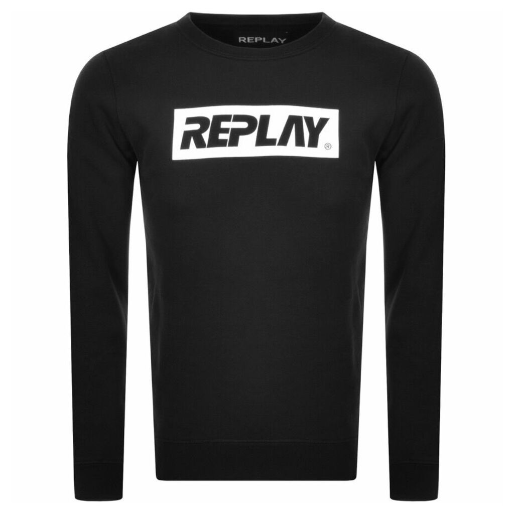 Replay Crew Neck Logo Sweatshirt Black