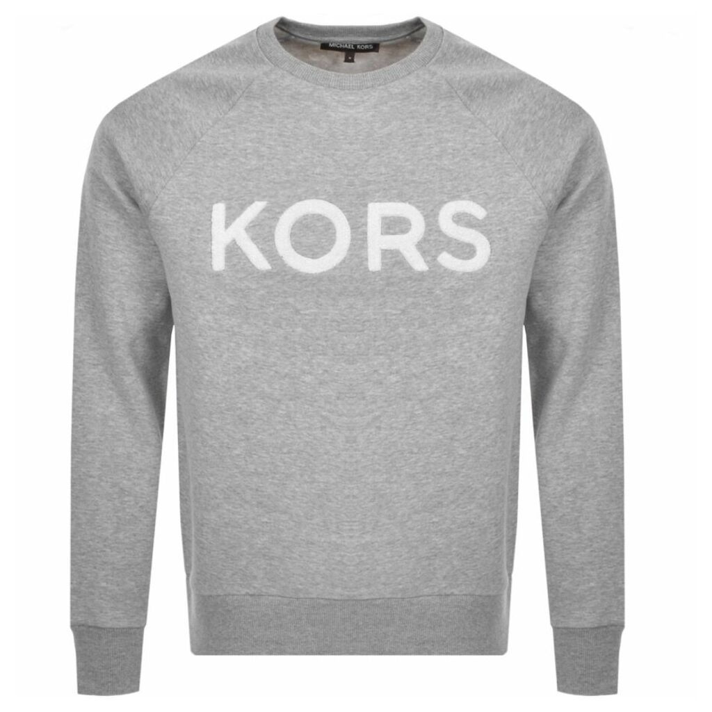 Michael Kors Crew Neck Terry Logo Sweatshirt Grey