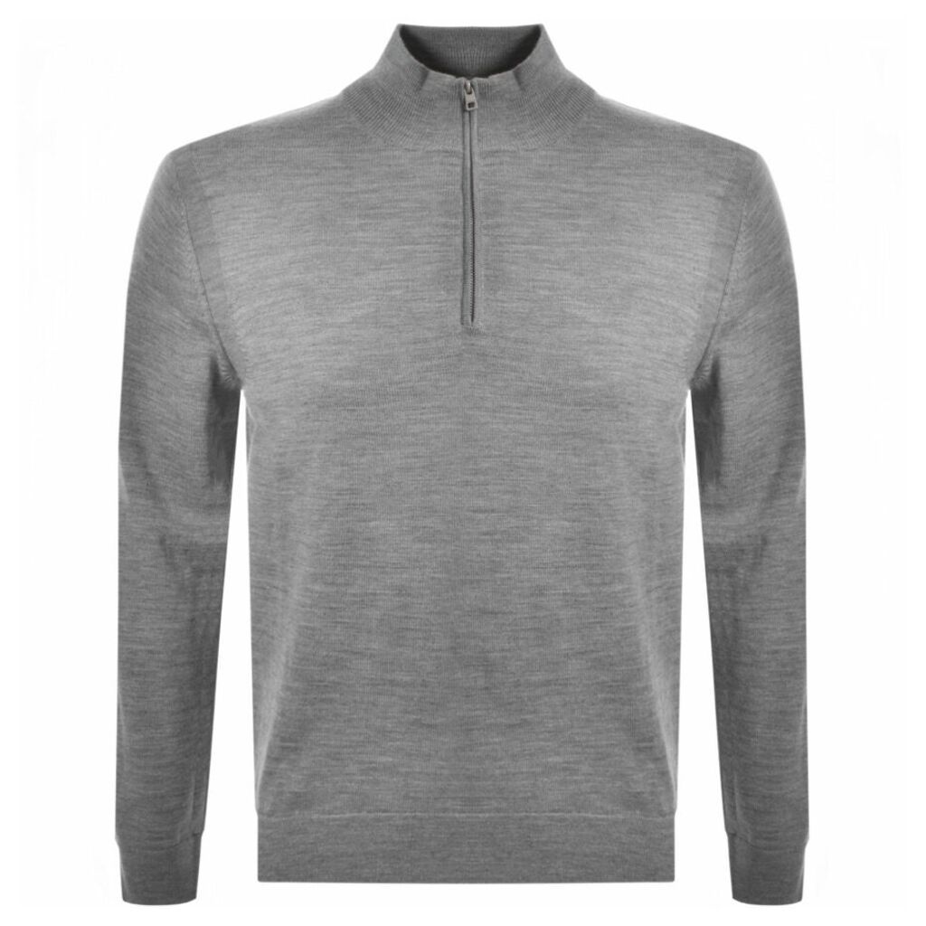 Michael Kors Half Zip Merino Sweatshirt Grey