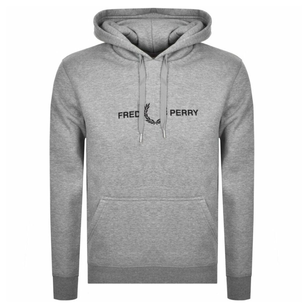 Fred Perry Logo Hoodie Grey