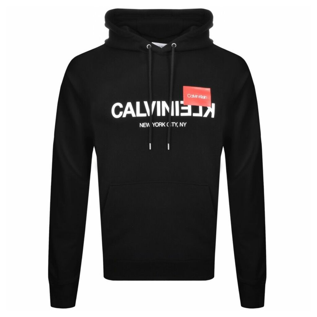 Calvin Klein Reverse Logo Hoodie Black