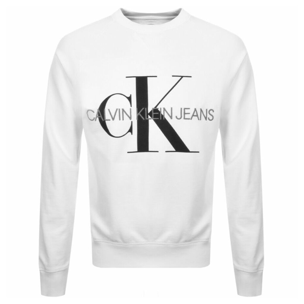 Calvin Klein Jeans Monogram Logo Sweatshirt White