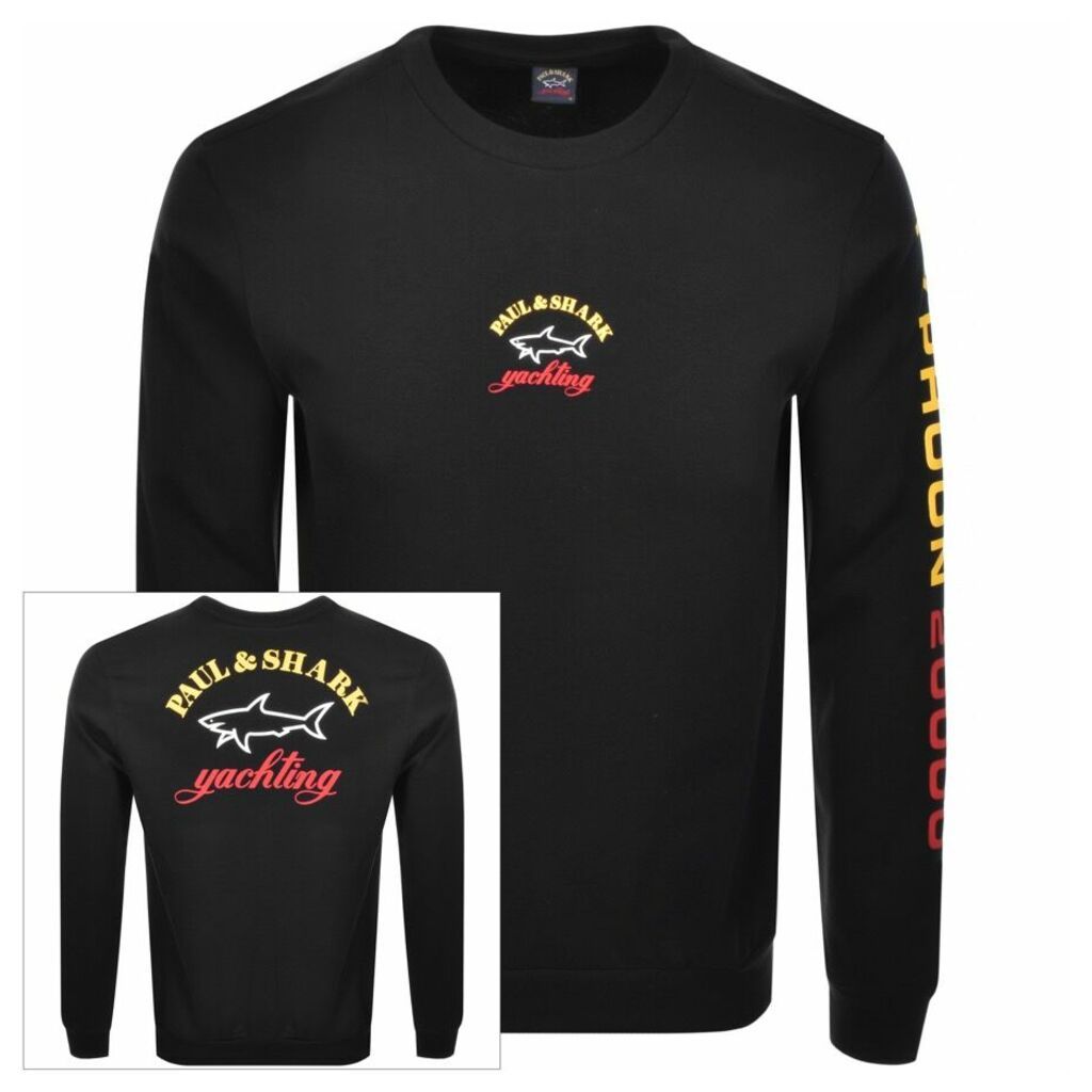 Paul And Shark Crew Neck Logo Sweatshirt Black