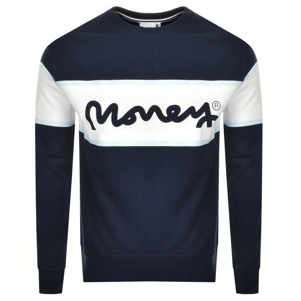 Money College Stripe Logo Sweatshirt Navy