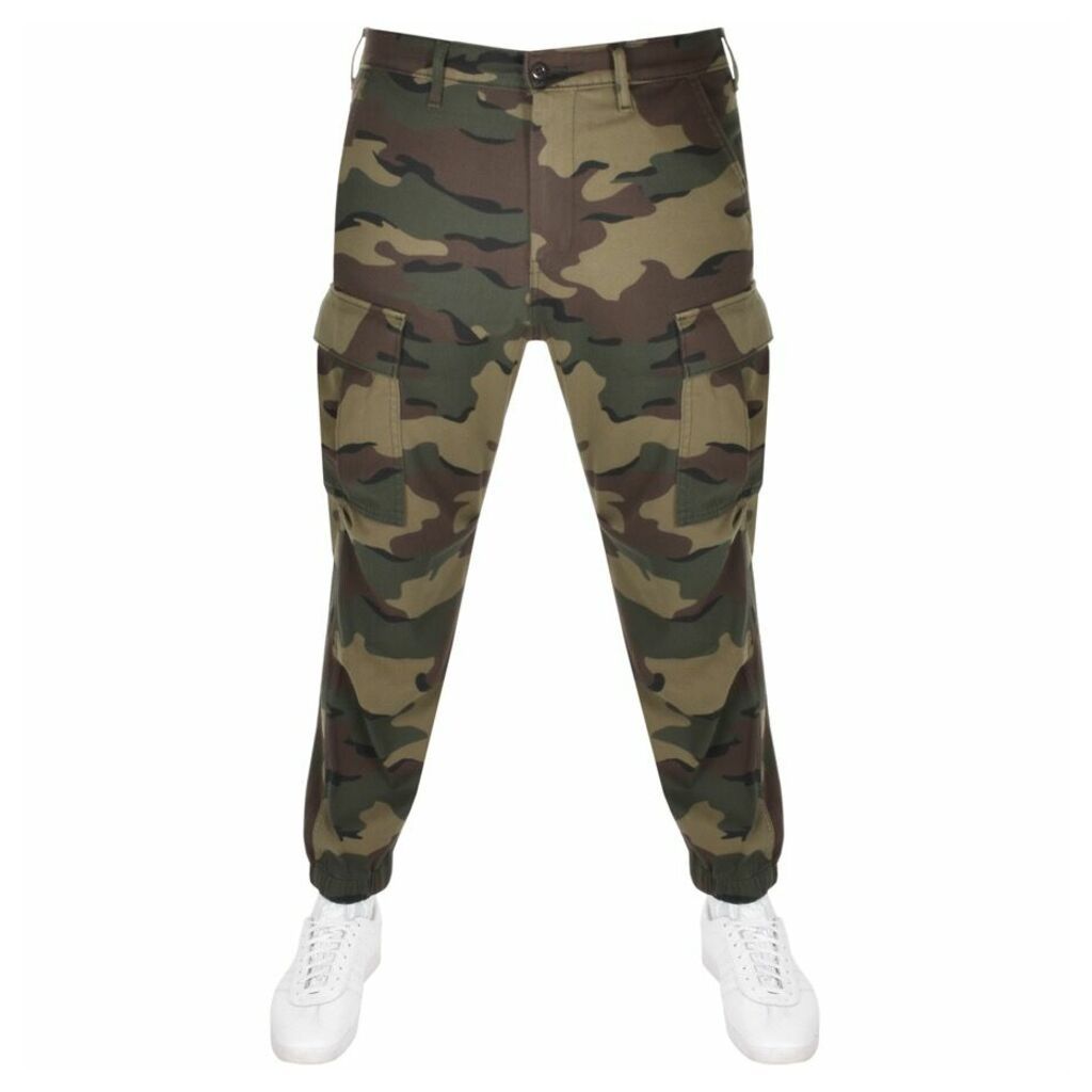 Levis Camouflage Tapered Cargo Trousers Khaki