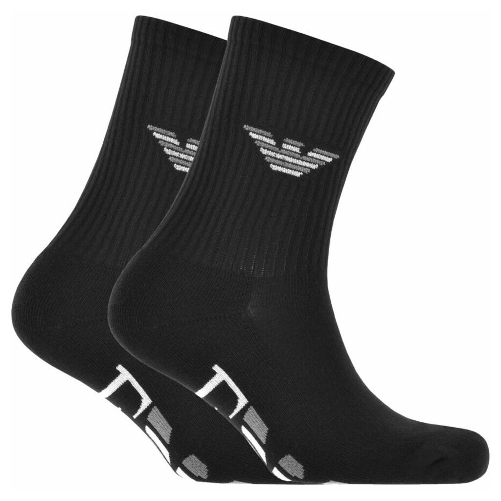 Emporio Armani 2 Pack Sport Socks Black