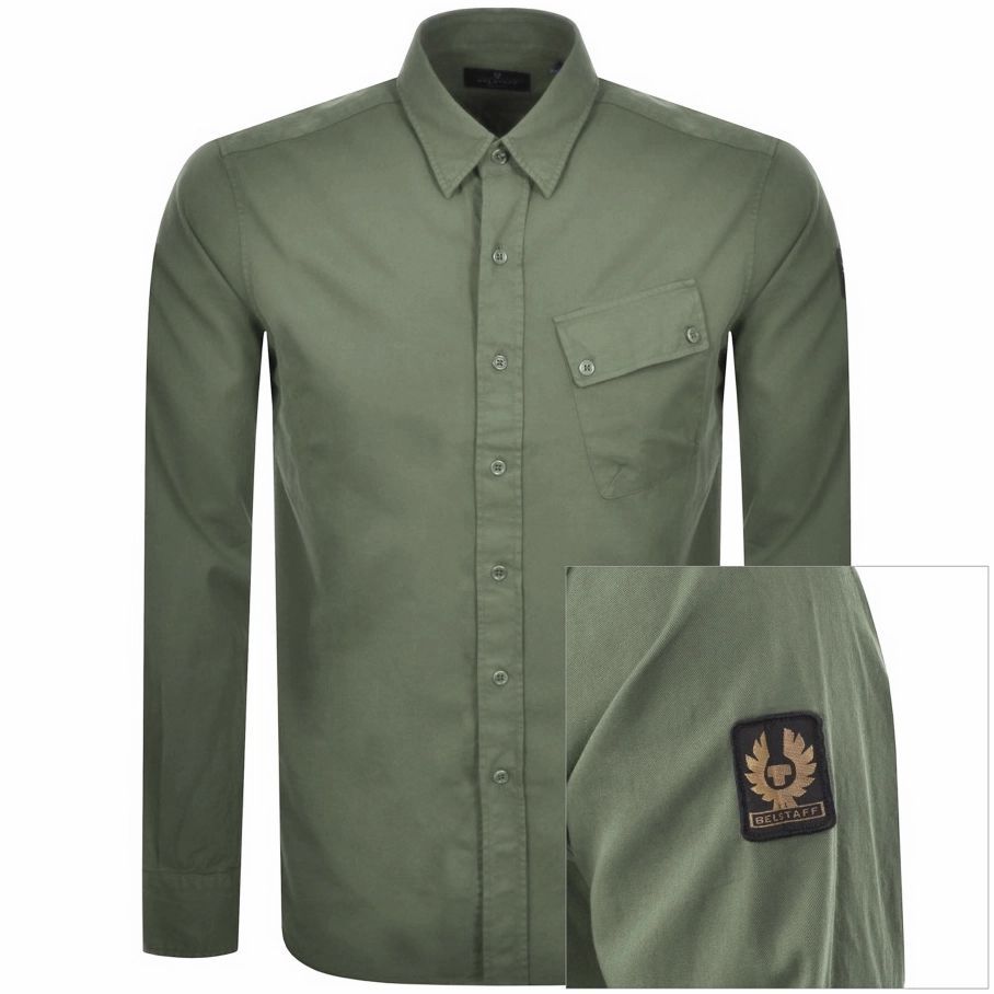 Pitch Twill Long Sleeved Shirt Green