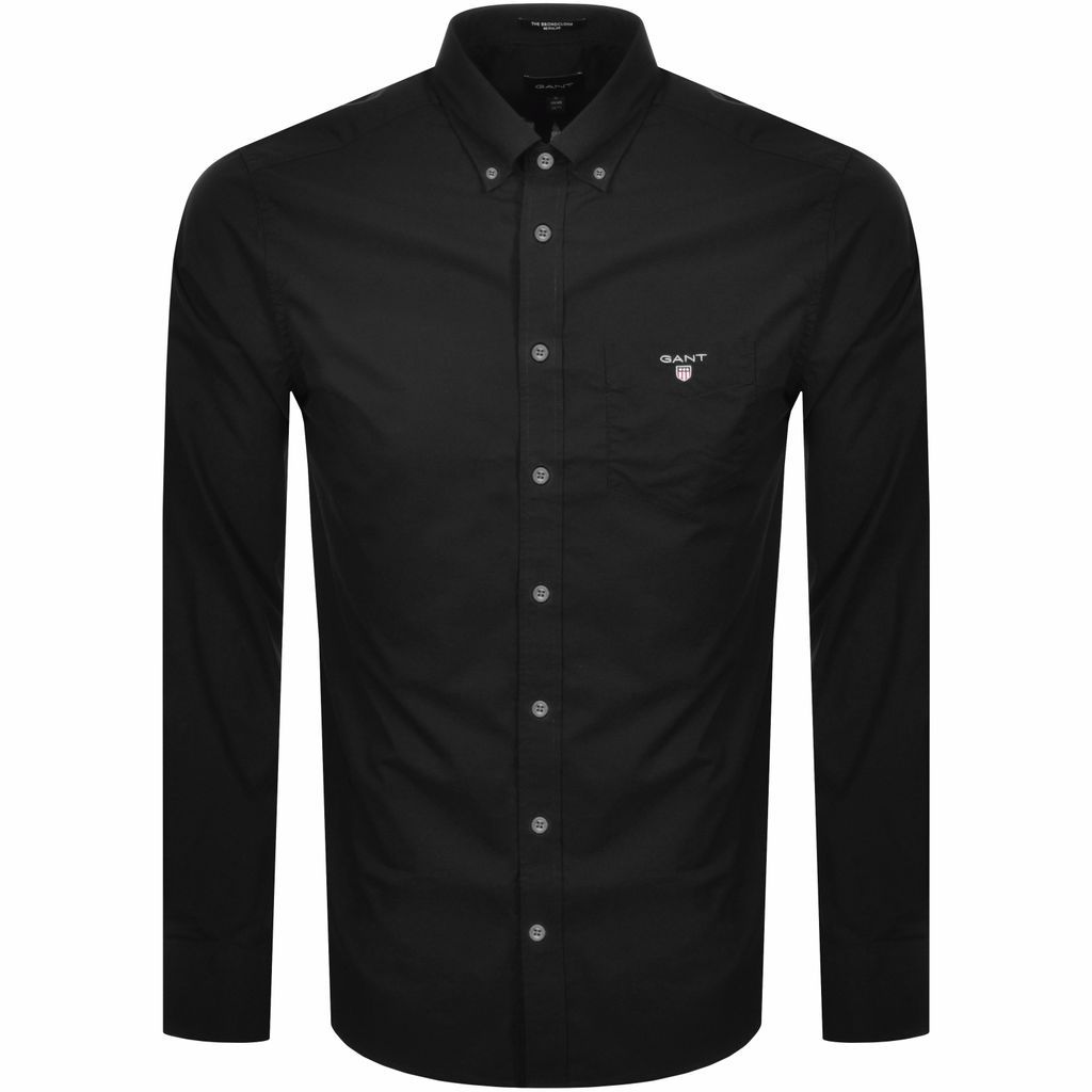 Long Sleeved Broadcloth Regular Shirt Black