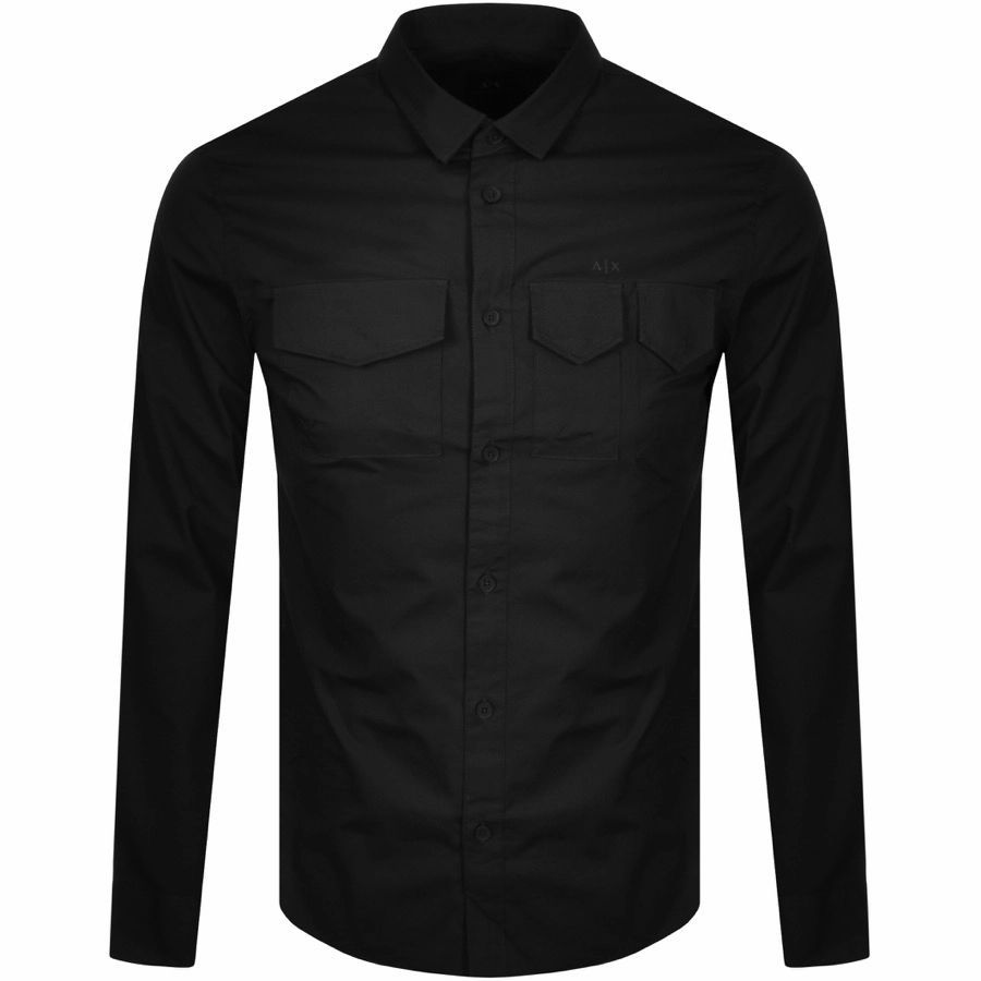 Regular Long Sleeved Shirt Black