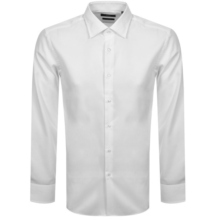 BOSS Jango Slim Fit Long Sleeve Shirt White