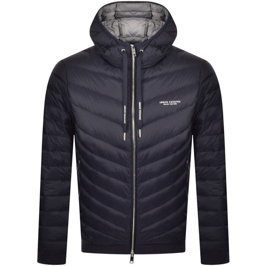 Hooded Down Jacket Navy