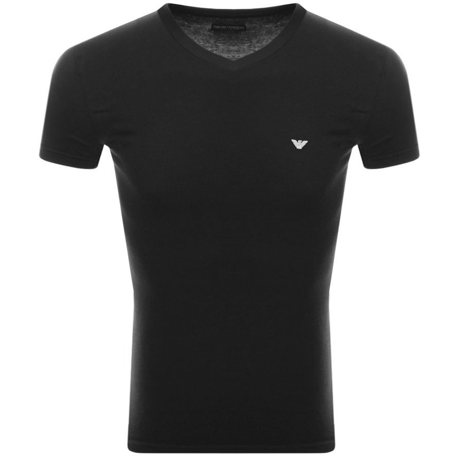 Emporio Armani V Neck T Shirt Black