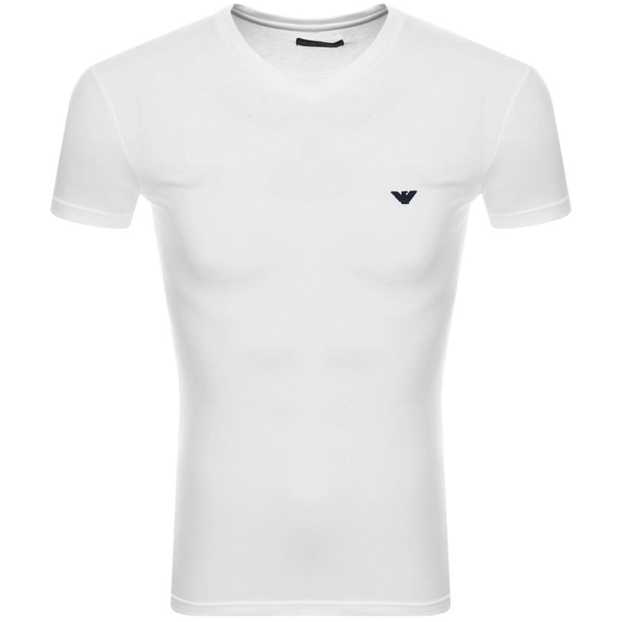 Emporio Armani V Neck Lounge T Shirt White