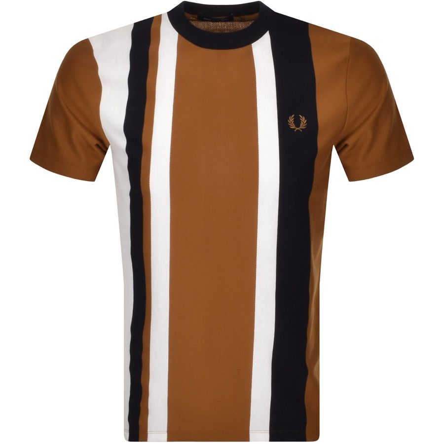 Striped T Shirt Brown