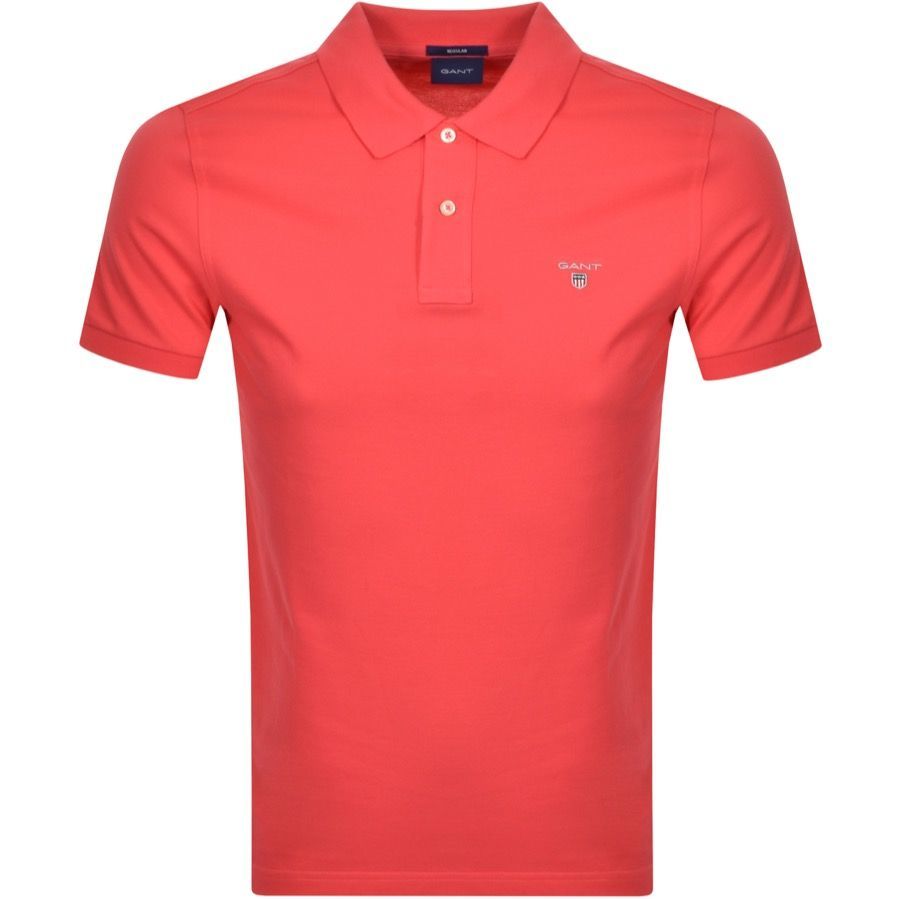 Oxford Pique Rugger Polo T Shirt Pink
