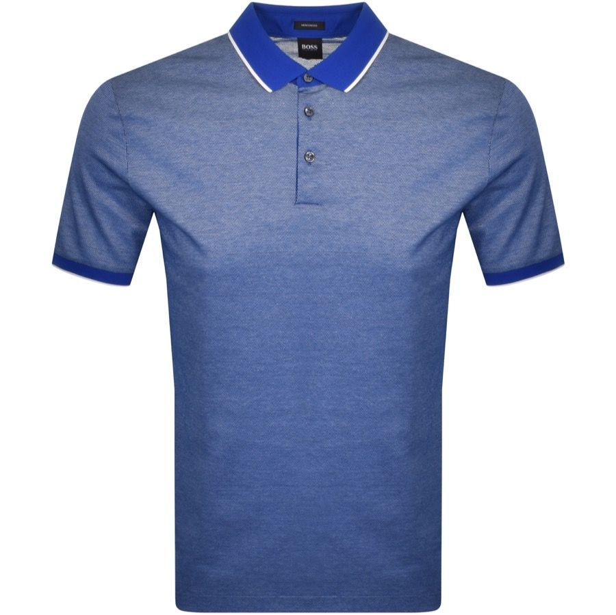BOSS Prout Short Sleeved Polo T Shirt Blue