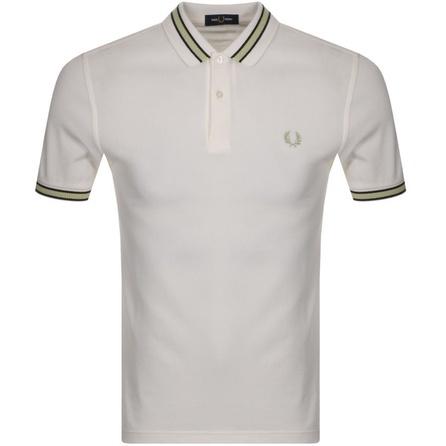 Textured Tipped Polo T Shirt White