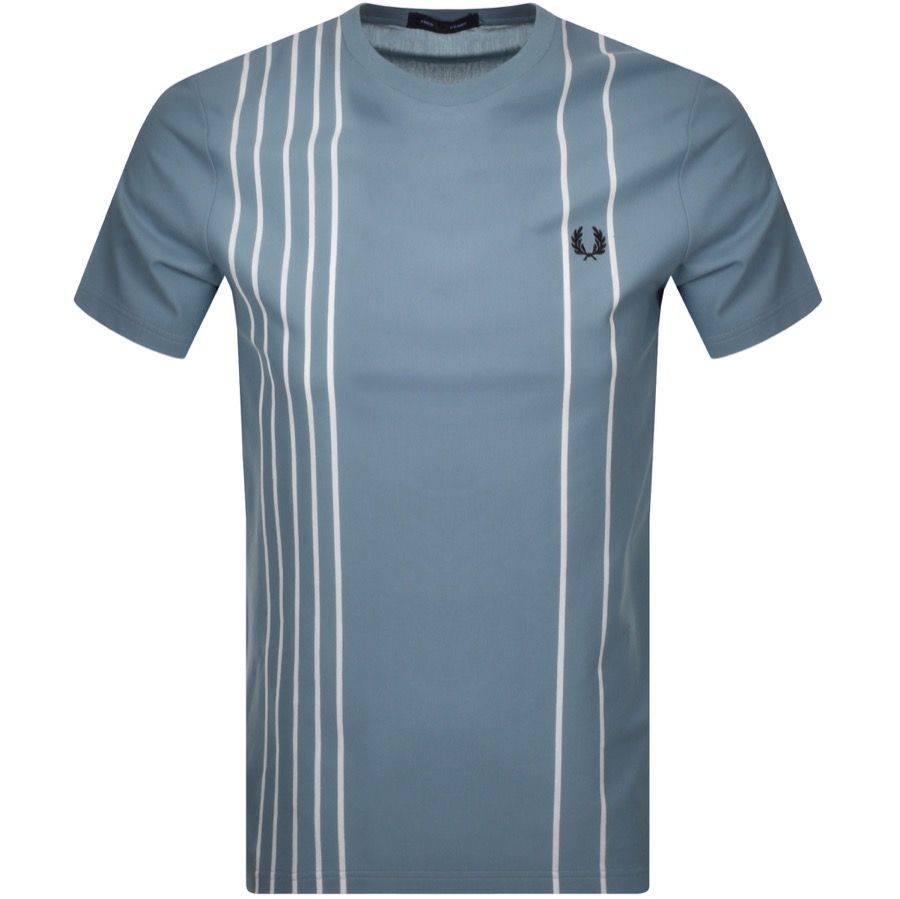 Refined Cotton Striped T Shirt Blue