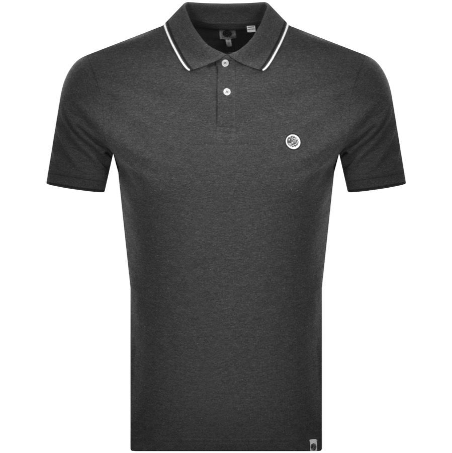 Tipped Polo T Shirt Grey