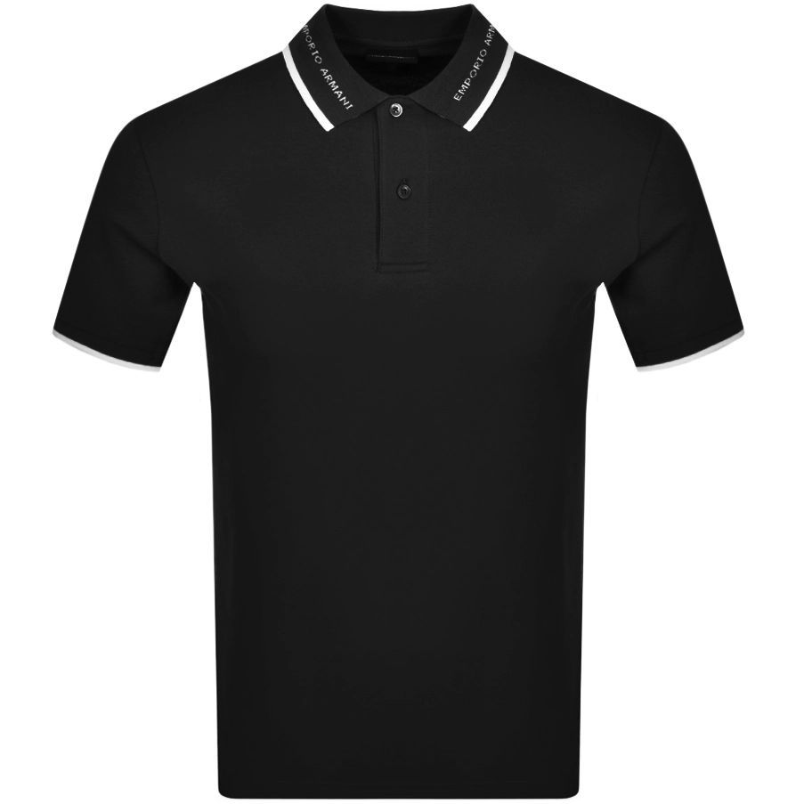 Emporio Armani Short Sleeved Polo T Shirt Black