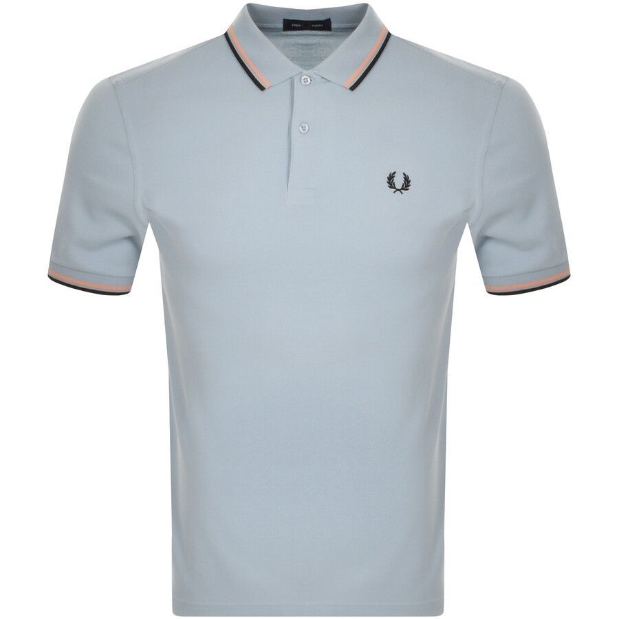 Twin Tipped Polo T Shirt Blue