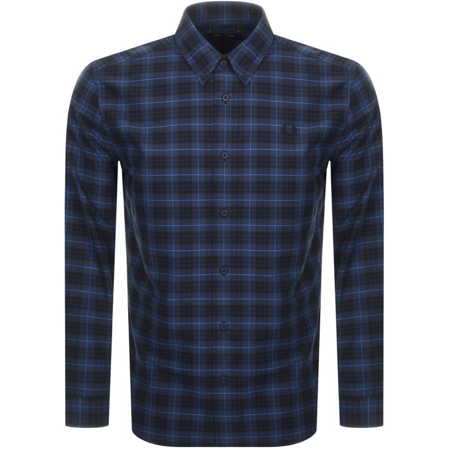 Long Sleeved Tartan Shirt Navy