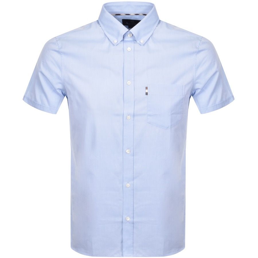 Casper Poplin Short Sleeve Shirt Blue