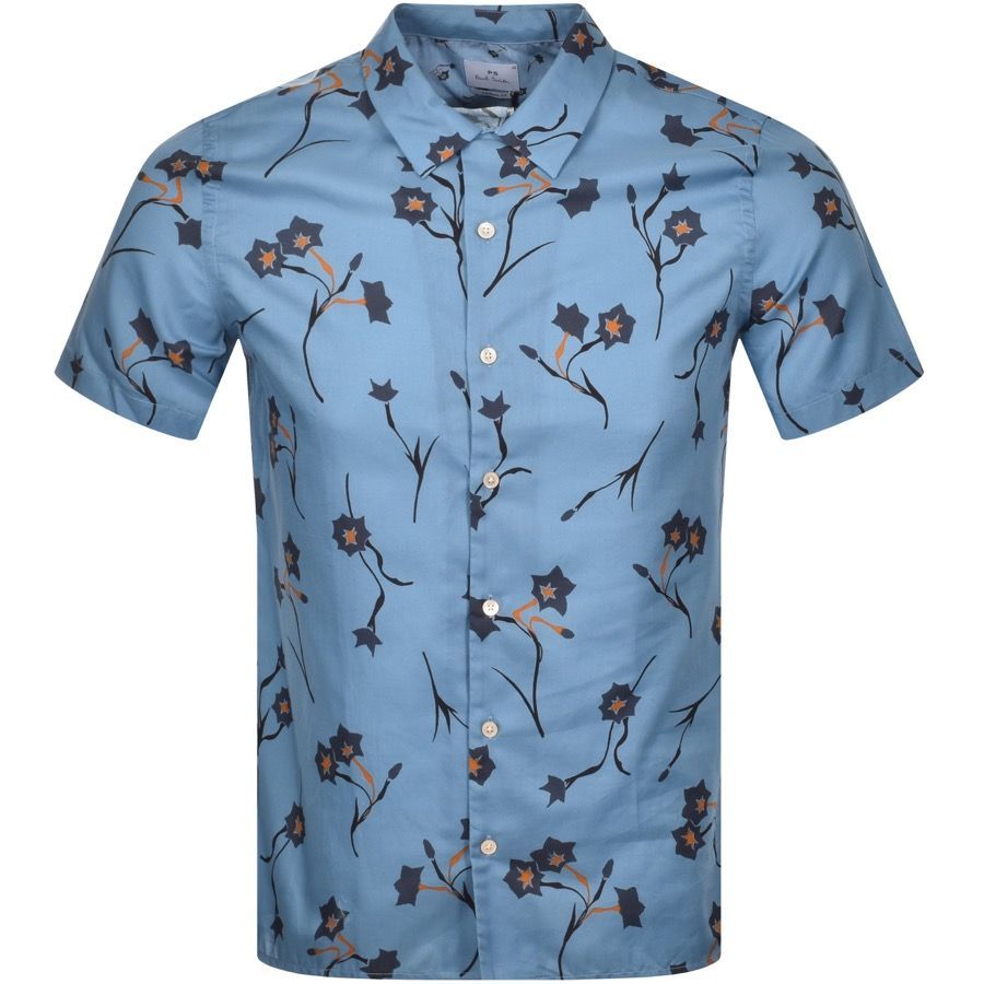 PS By Paul Smith Casual Short Sleeved Shirt Blue