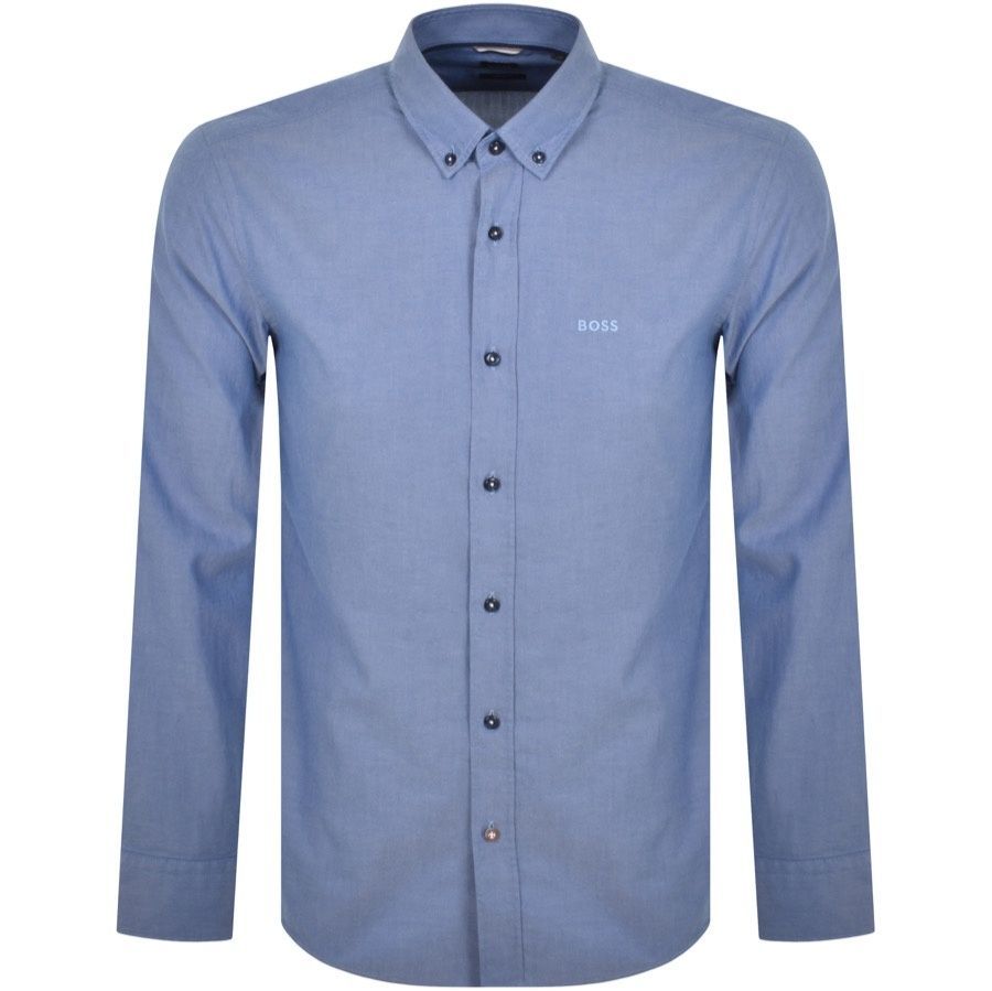 BOSS C Hal Slim Fit Long Sleeve Shirt Blue