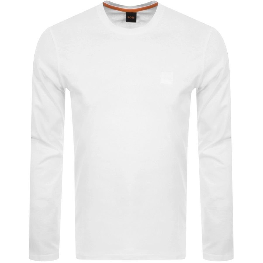 BOSS Tacks Long Sleeve Logo T Shirt White