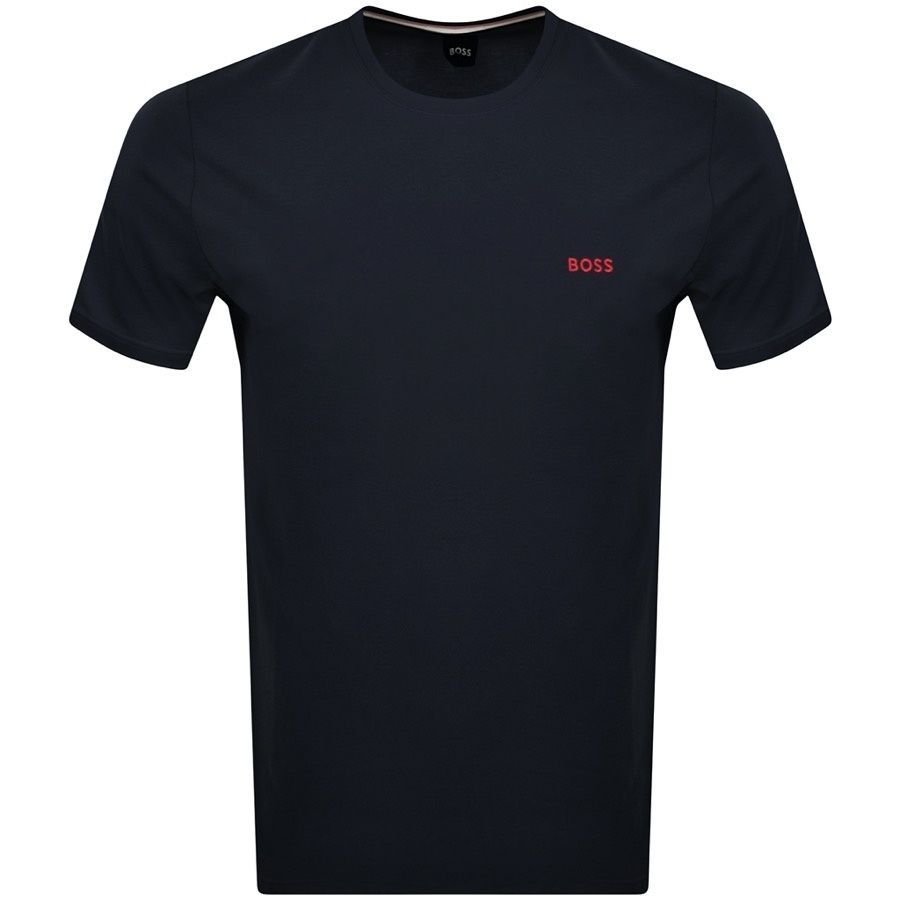 BOSS Lounge Crew Neck Logo T Shirt Navy