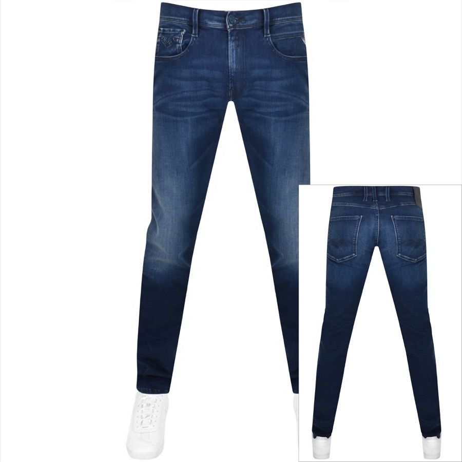 Anbass Hyperflex Jeans Mid Wash Blue