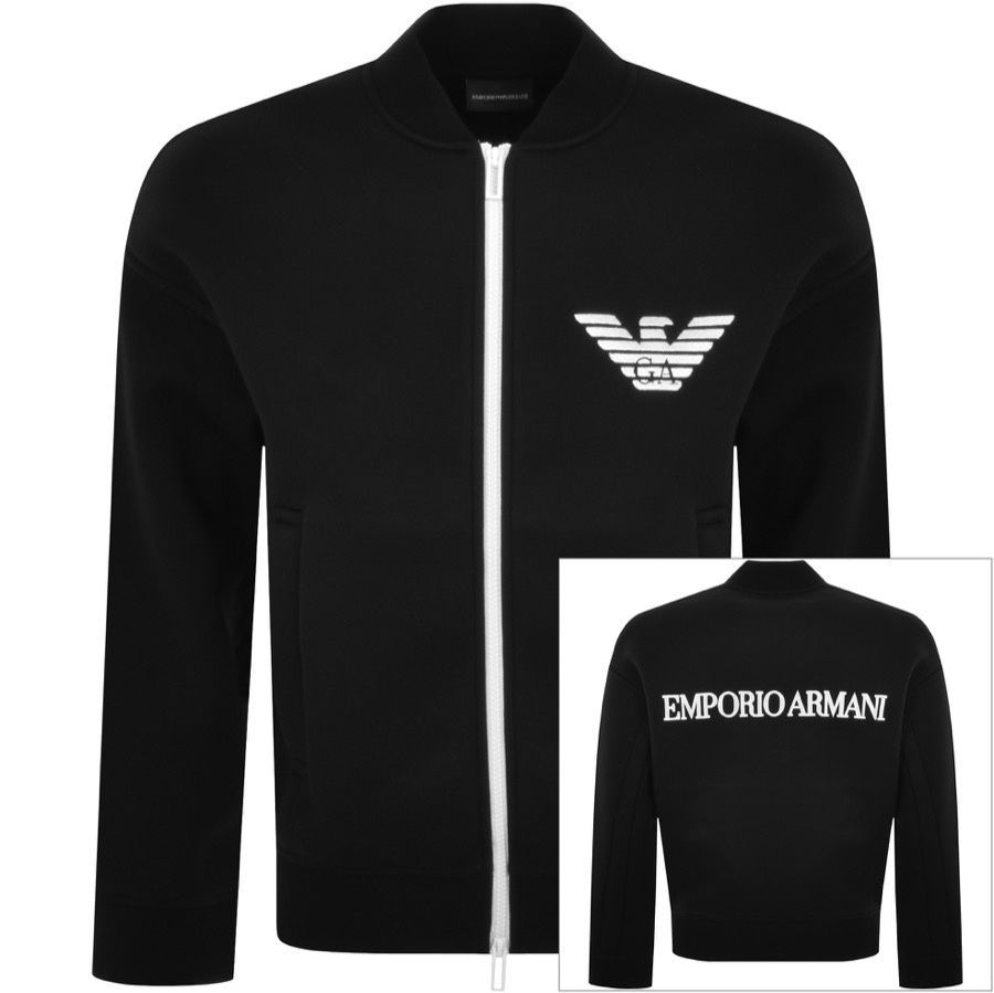 Emporio Armani Full Zip Bomber Sweatshirt Black