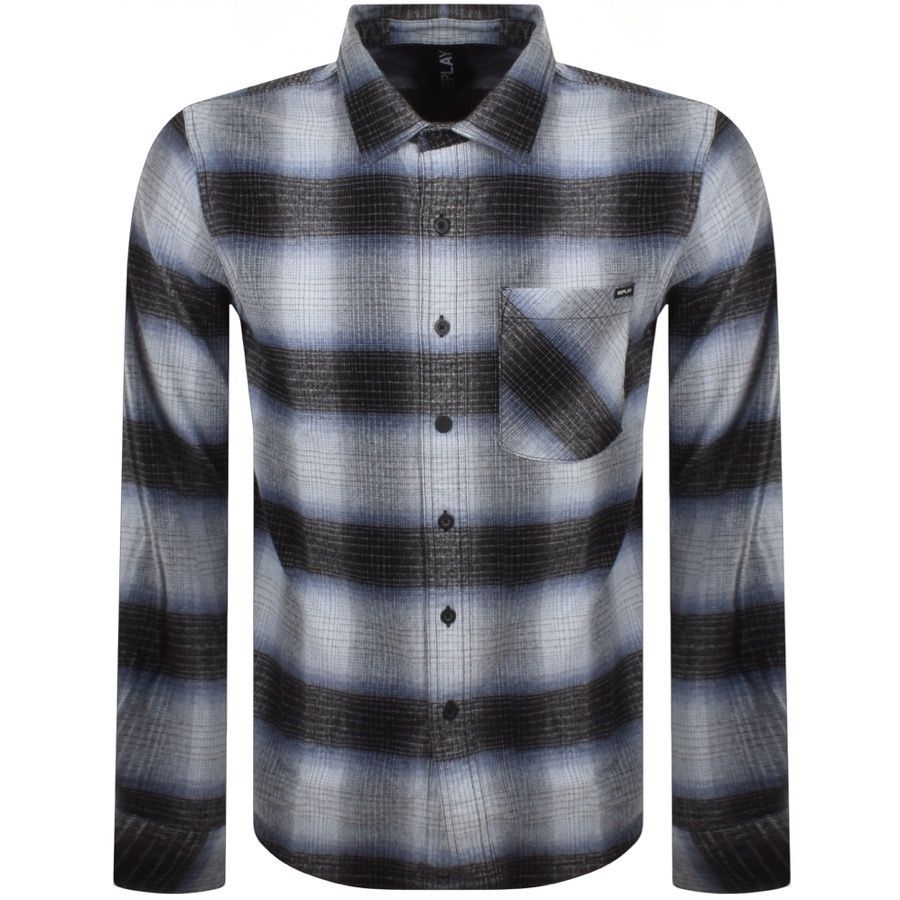 Checked Long Sleeved Overshirt Blue