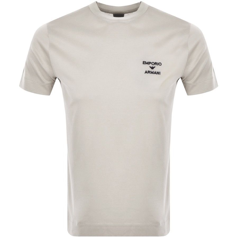 Emporio Armani Crew Neck Logo T Shirt Cream