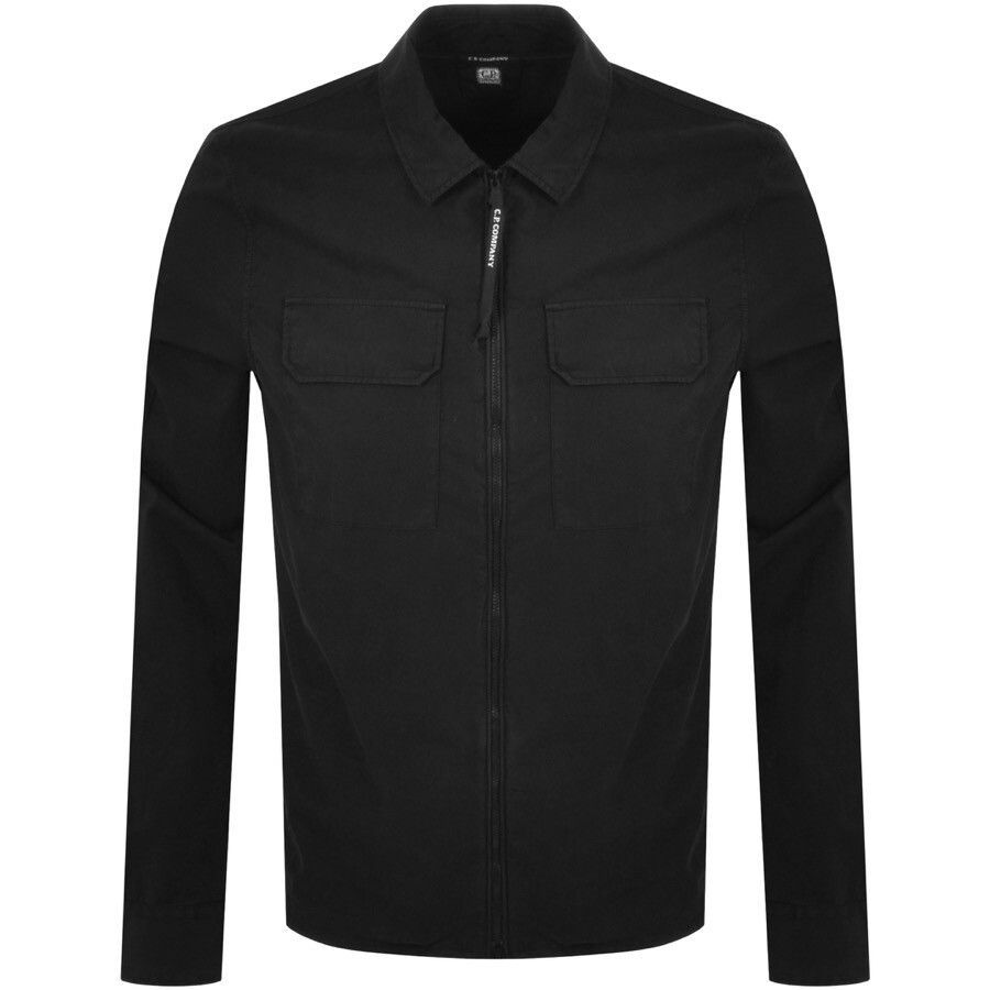 CP Company Long Sleeved Full Zip Overshirt Black