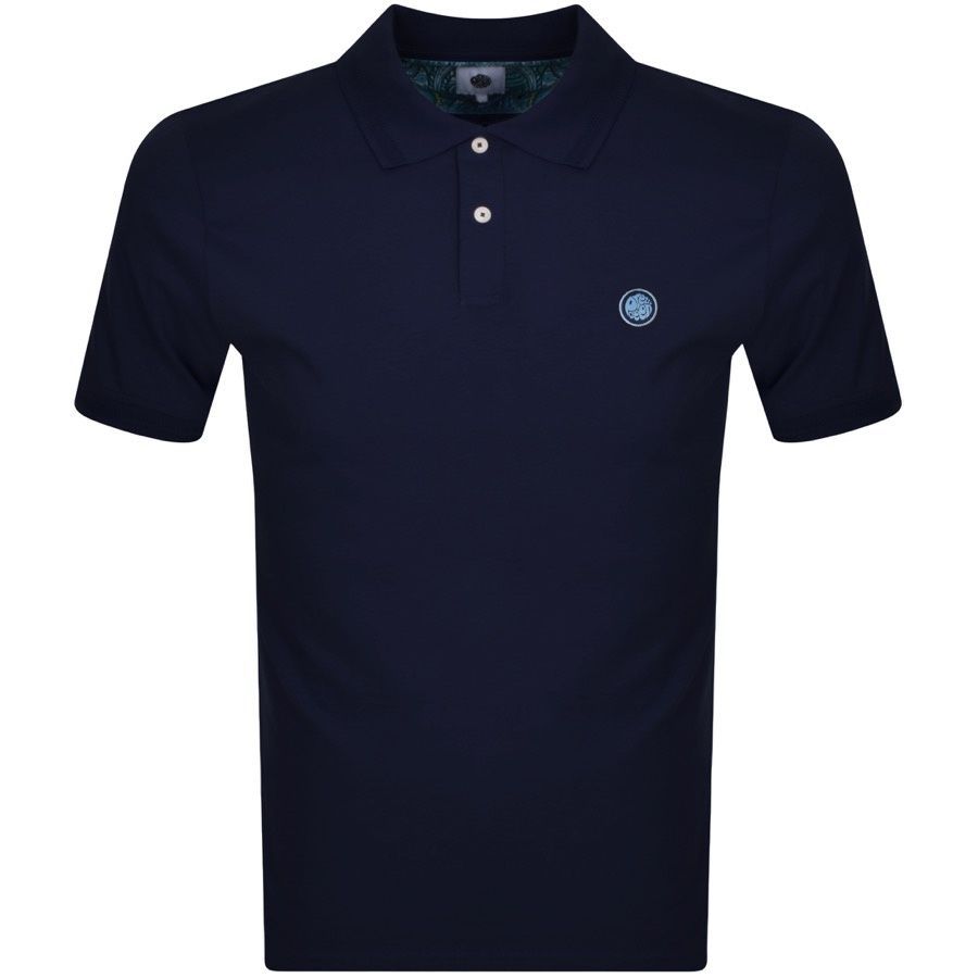 Contrast Placket Polo T Shirt Navy