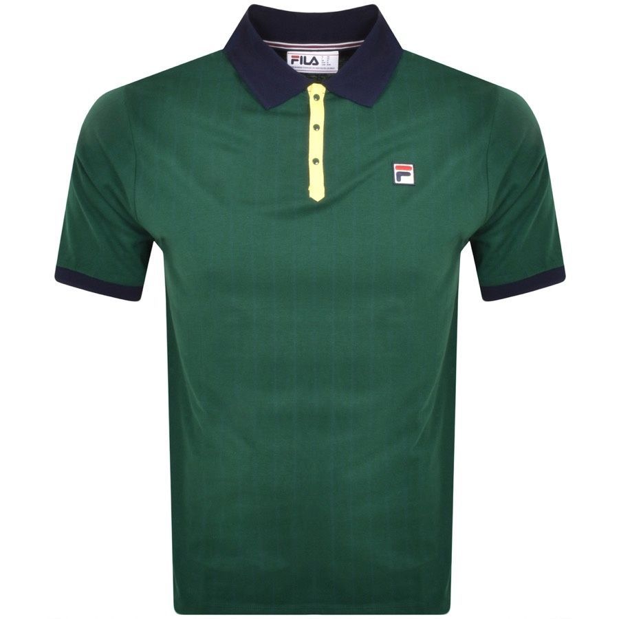 Classic Stripe Polo T Shirt Green