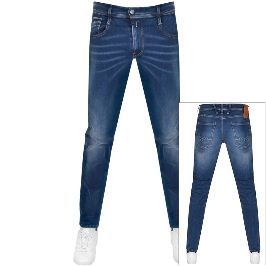 Anbass Hyperflex Jeans Mid Wash Blue