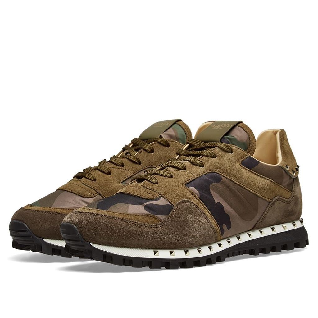 Valentino Stud Sole Rockrunner Sneaker Army Camo