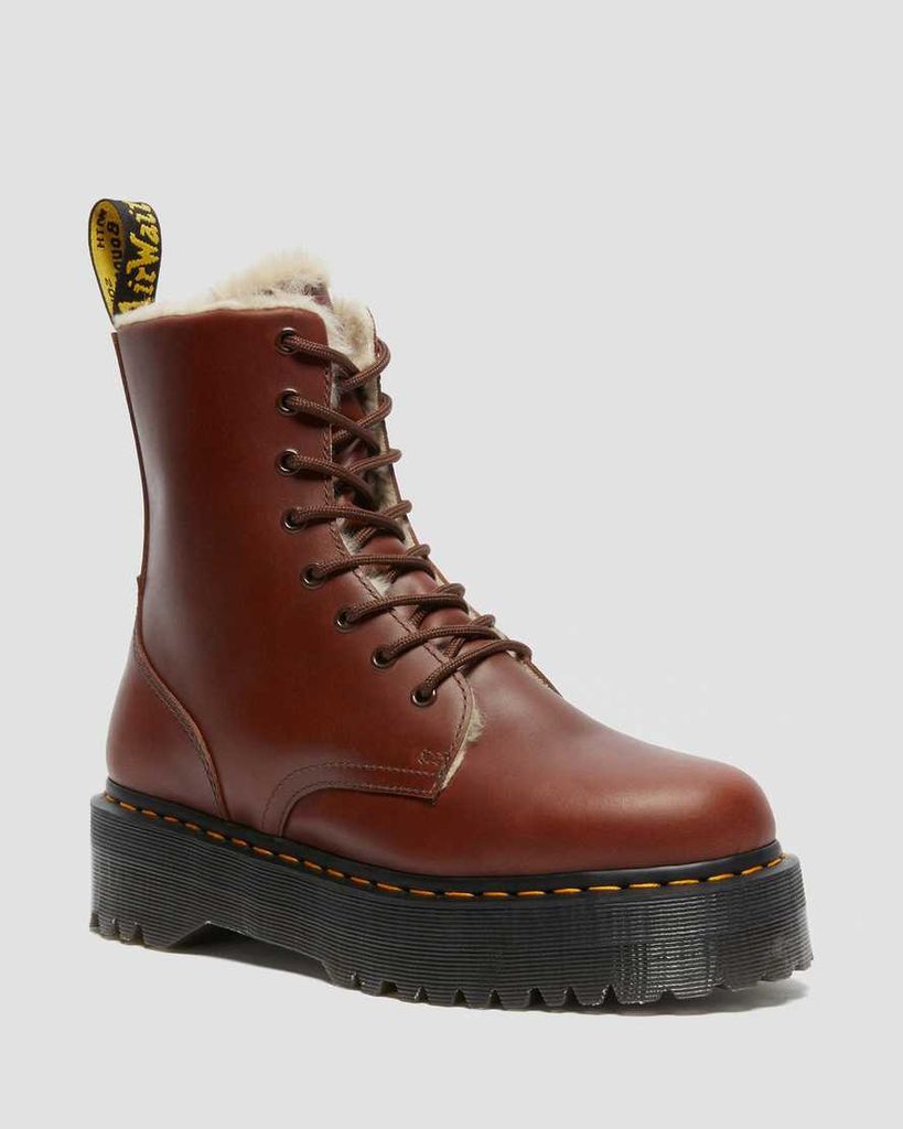 Men's Jadon Faux Fur Lined Platform Boots in Brown, Size: 3