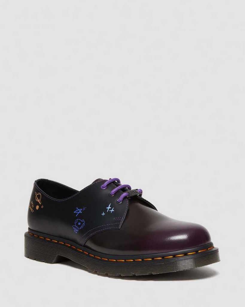 Men's 1461 Bt21 Leather Shoes in Purple/Black, Size: 3