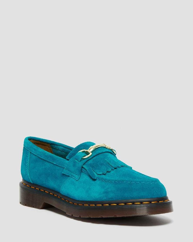 Men's Snaffle Suede Loafers in Turquoise, Size: 8