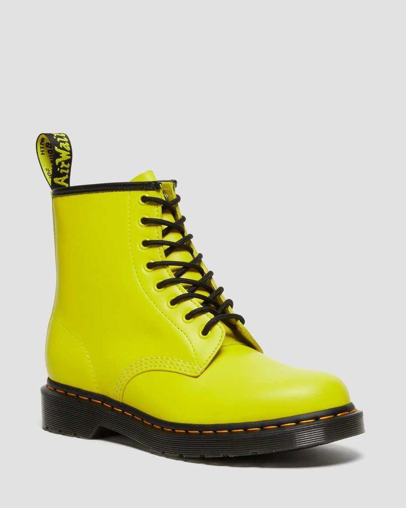 Men's Leather 1460 Smooth Lace Up Boots in Yellow, Size: 3