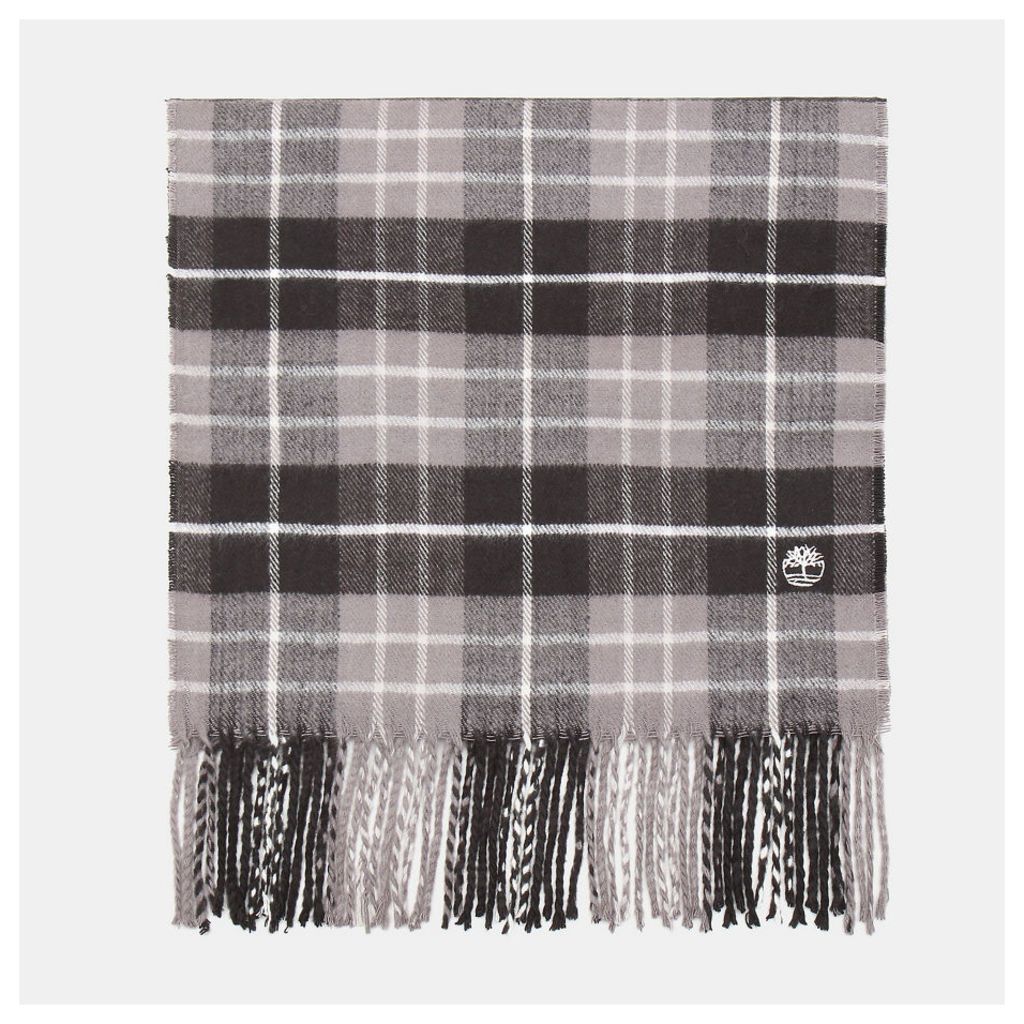 Timberland Plaid Scarf In Grey Grey Men, Size ONE
