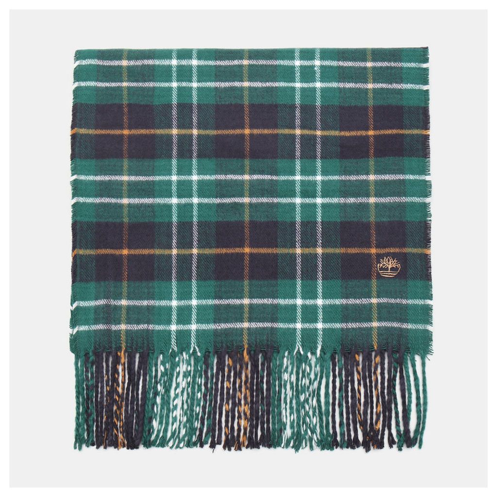 Timberland Plaid Scarf In Green Green Men, Size ONE