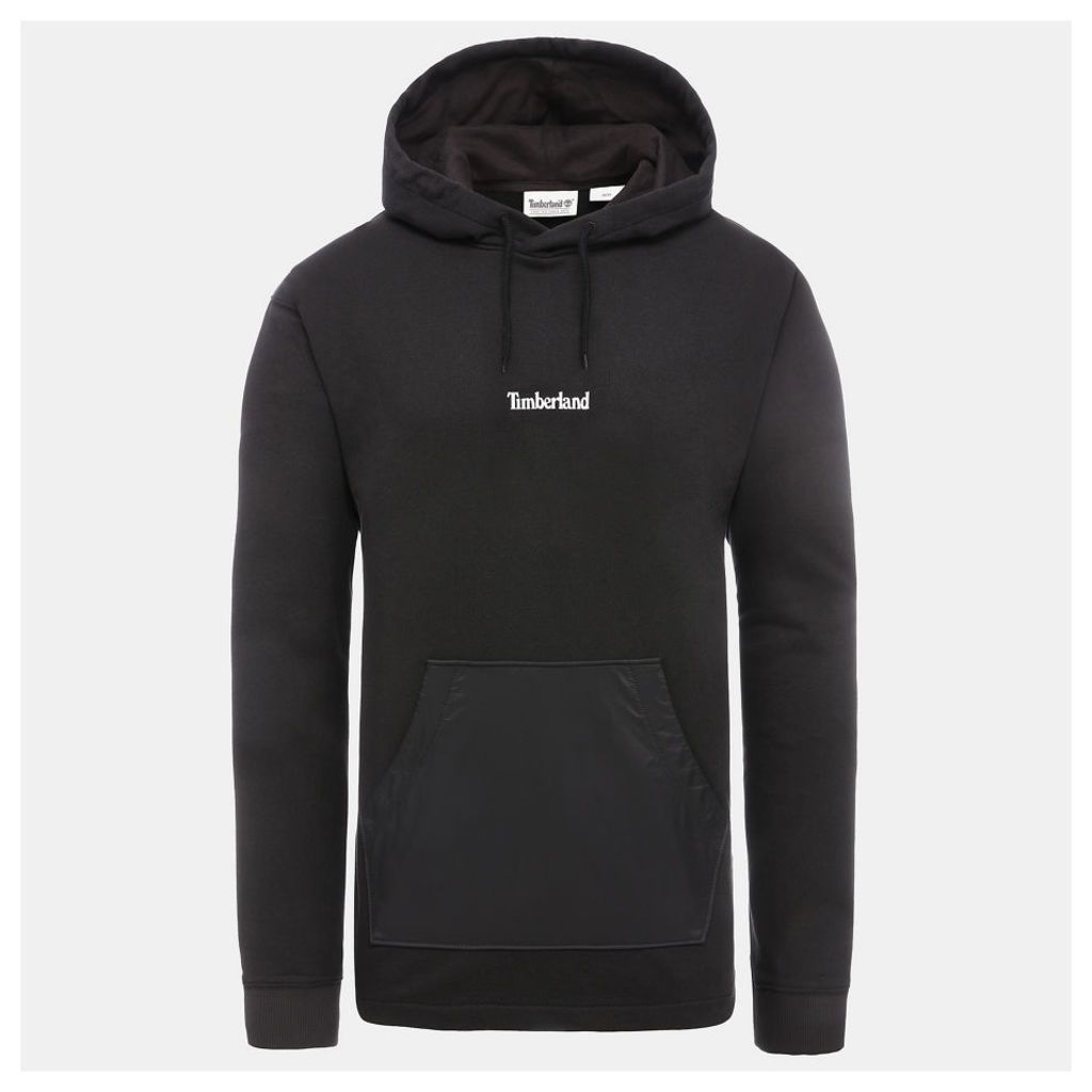 Timberland Mixed Media Logo Sweatshirt For Men In Black Black, Size XXL