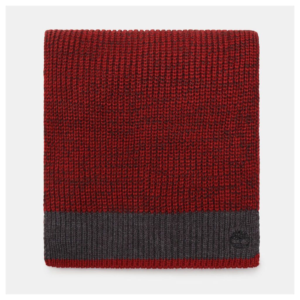 Timberland Farview Hill Colourblock Scarf For Men In Red Red, Size ONE